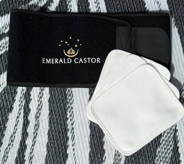 EMERALD CASTOR - Castor Oil Pack Inserts - 3 Organic Cotton Pads