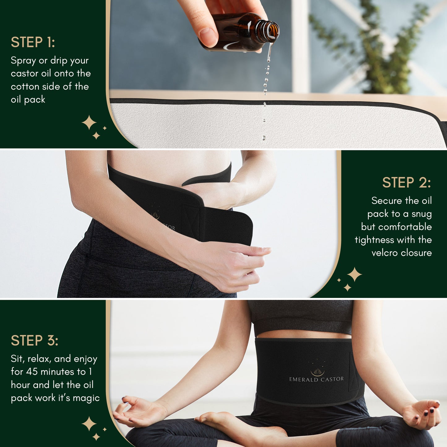 EMERALD CASTOR - Castor Oil Pack in Black